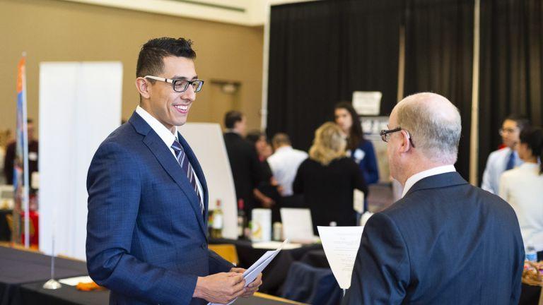 student at career fair